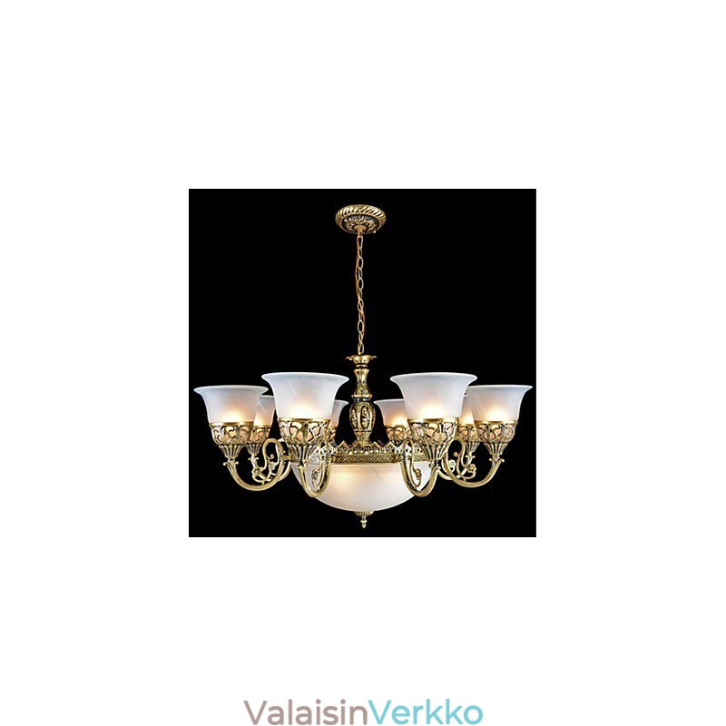 Pronssikruunu Eleven Lights Moire Glass European Retro Classic