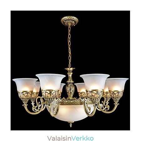Pronssikruunu Eleven Lights Moire Glass European Retro Classic Pronssikruunu Eleven Lights Moire Glass European Retro Classic