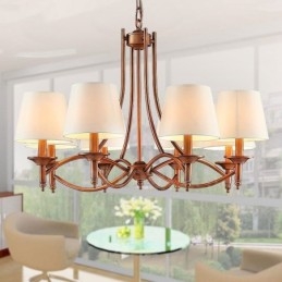 8 Light Rustic Lodge integroitu metallinen kattokruunu