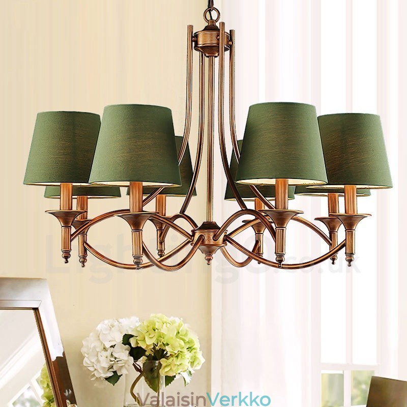 8 Light Rustic Lodge integroitu metallinen kattokruunu