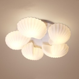 Conch 5 Light perinteinen klassinen integroitu kattokruunu lasivarjostimella