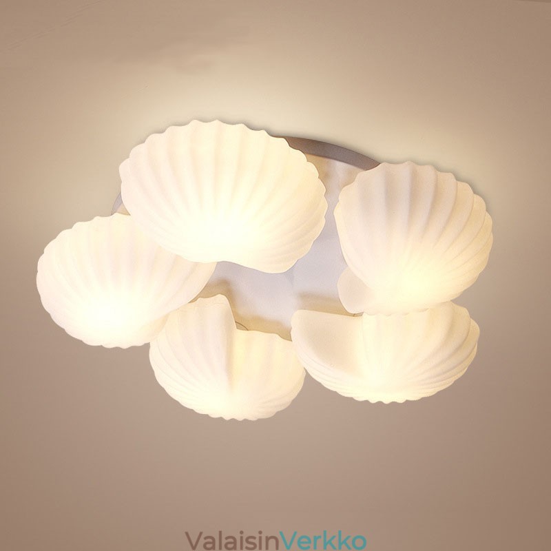 Conch 5 Light perinteinen klassinen integroitu kattokruunu lasivarjostimella
