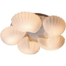 Conch 5 Light perinteinen klassinen integroitu kattokruunu lasivarjostimella