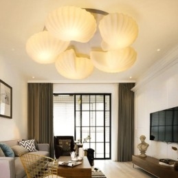 Conch 5 Light perinteinen klassinen integroitu kattokruunu lasivarjostimella