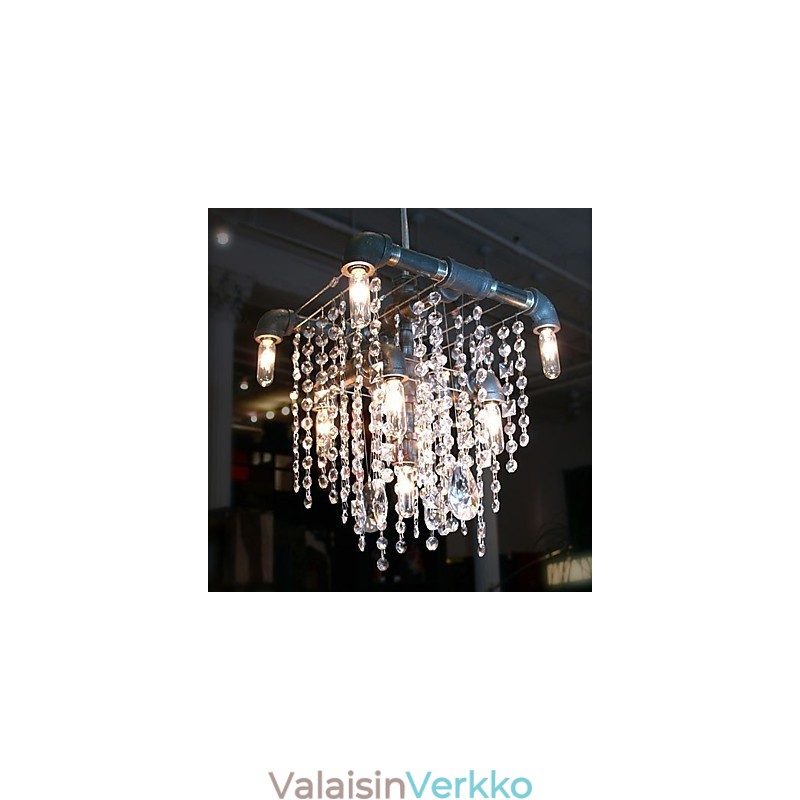 Pohjois-Amerikan tyyliin tyypillinen Crystal 9 Light kattokruunu putkisuunnittelussa