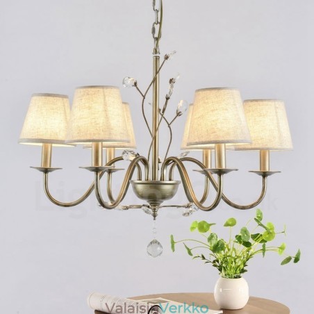 6 Light Rustic Lodge integroitu metallinen kattokruunu