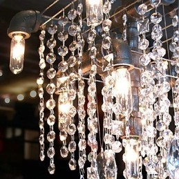 Pohjois-Amerikan tyyliin tyypillinen Crystal 9 Light kattokruunu putkisuunnittelussa
