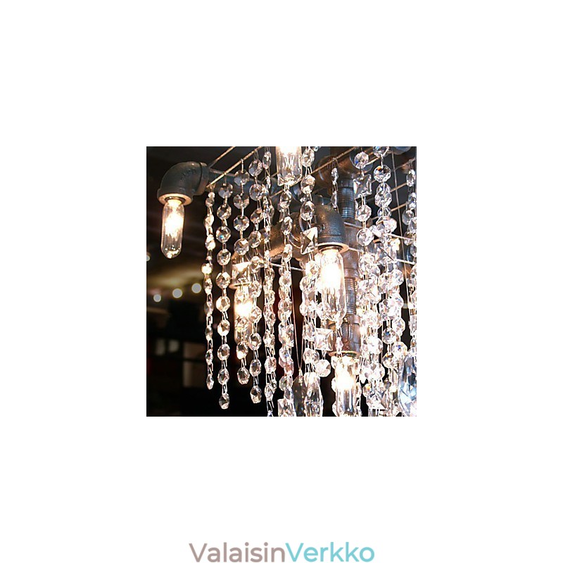 Pohjois-Amerikan tyyliin tyypillinen Crystal 9 Light kattokruunu putkisuunnittelussa