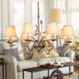 8 Light Rustic Lodge integroitu metallikattokruunu