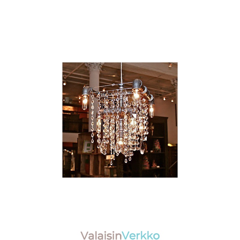 Pohjois-Amerikan tyyliin tyypillinen Crystal 9 Light kattokruunu putkisuunnittelussa