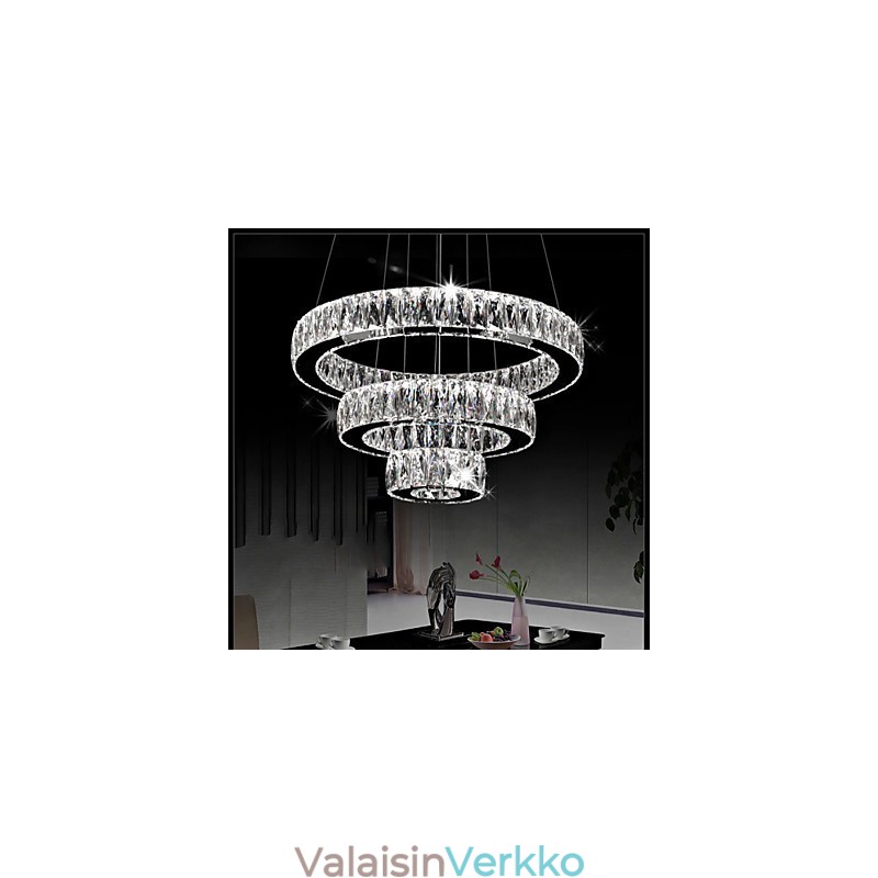 Kristalliriippuvalaisin Moderni valaistus Kolme rengasta D204060 K9 Suuret kristallikattovalaisimet