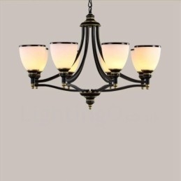 8 Light Rustic Lodge integroitu metallinen kattokruunu