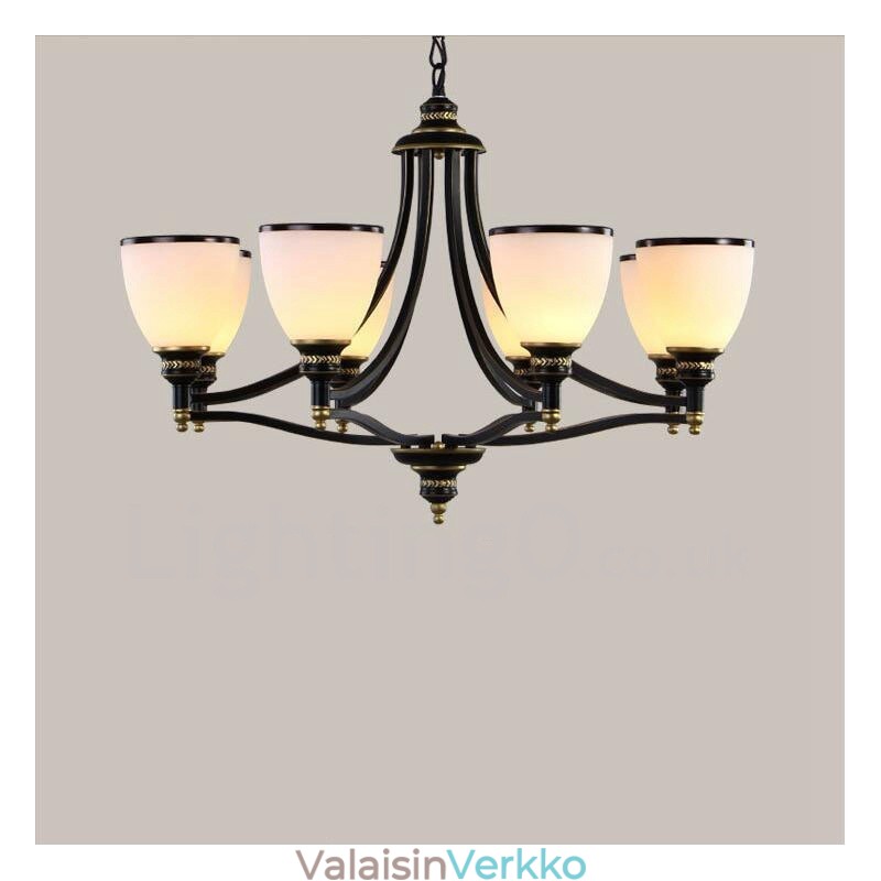 8 Light Rustic Lodge integroitu metallinen kattokruunu