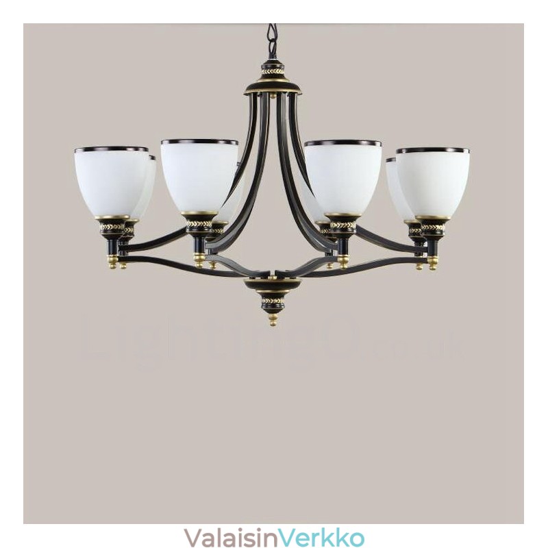 8 Light Rustic Lodge integroitu metallinen kattokruunu