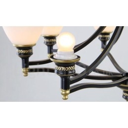 8 Light Rustic Lodge integroitu metallinen kattokruunu
