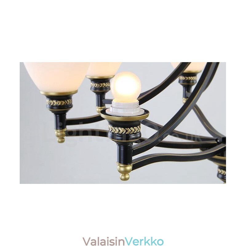 8 Light Rustic Lodge integroitu metallinen kattokruunu