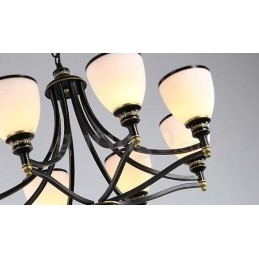 8 Light Rustic Lodge integroitu metallinen kattokruunu