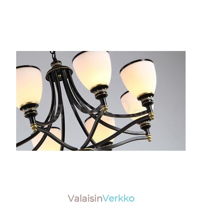 8 Light Rustic Lodge integroitu metallinen kattokruunu