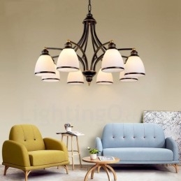 8 Light Rustic Lodge integroitu metallinen kattokruunu