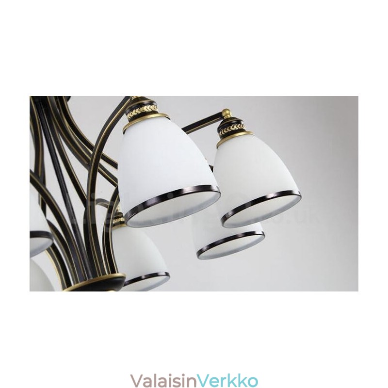 8 Light Rustic Lodge integroitu metallinen kattokruunu