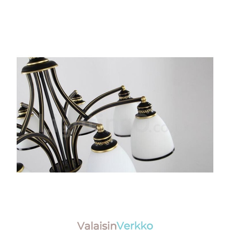 8 Light Rustic Lodge integroitu metallinen kattokruunu