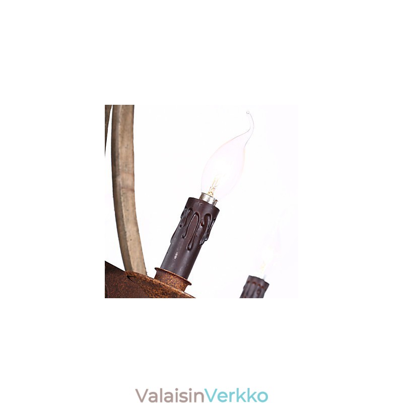 Vintage amerikkalainen maalaismainen puinen riipus Winerel kattokruunu valaisin Liviing ja lamppu