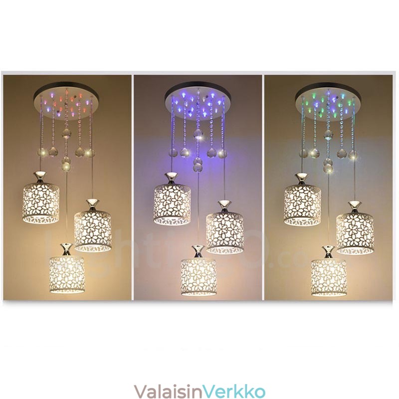 3 Light Moderni nykyaikainen hehkulamppu metalliriippuvalaisin