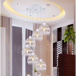 6 Light Rustic Lodge Integroitu riippuvalaisin