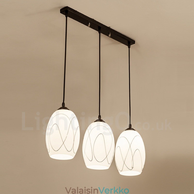 3 Light Rustic Lodge Integroitu metalliriippuvalaisin
