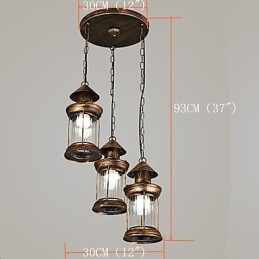 Rustic Lodge Vintage Retro Mini -tyylinen metalliriippuvalaisin