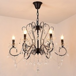 6 Lights Crystal Kattokruunu Moderni Nykyaikainen Perinteinen Klassinen Rustiikki Lodge Vintage Retro