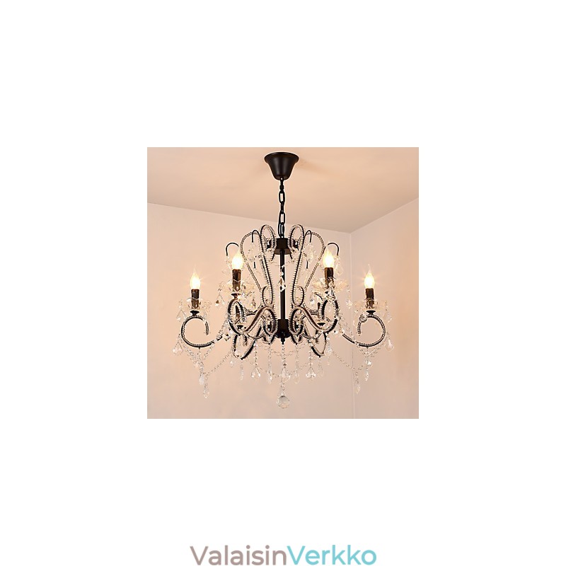 6 Lights Crystal Kattokruunu Moderni Nykyaikainen Perinteinen Klassinen Rustiikki Lodge Vintage Retro