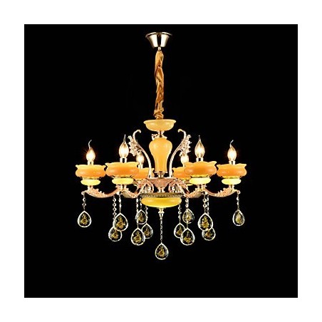 Perinteinen klassinen sinkkiseosominaisuus Crystal Mini Style Metal 6 Polttinen kattokruunulle Perinteinen klassinen sinkkiseosominaisuus Crystal Mini Style Metal 6 Polttinen kattokruunulle