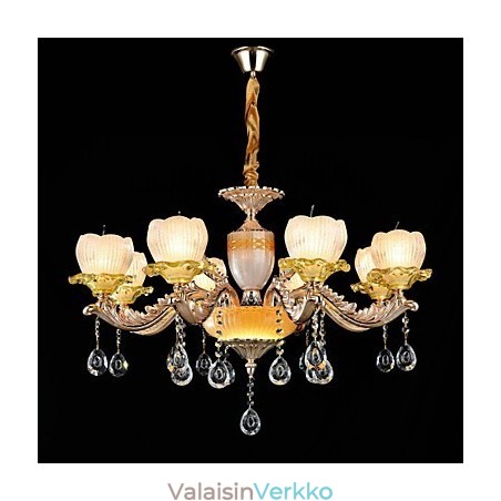 Perinteinen klassinen sinkkiseosominaisuus Crystal Mini Style Metal 8 lamps -kattokruunulle Perinteinen klassinen sinkkiseosominaisuus Crystal Mini Style Metal 8 lamps -kattokruunulle