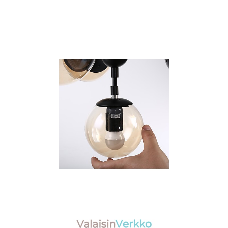 Neljä valoa postmoderni eurooppalaistyylinen Modo metallilasiriippuvalaisin eteinen Koristele teollinen kattokruunu lamppu