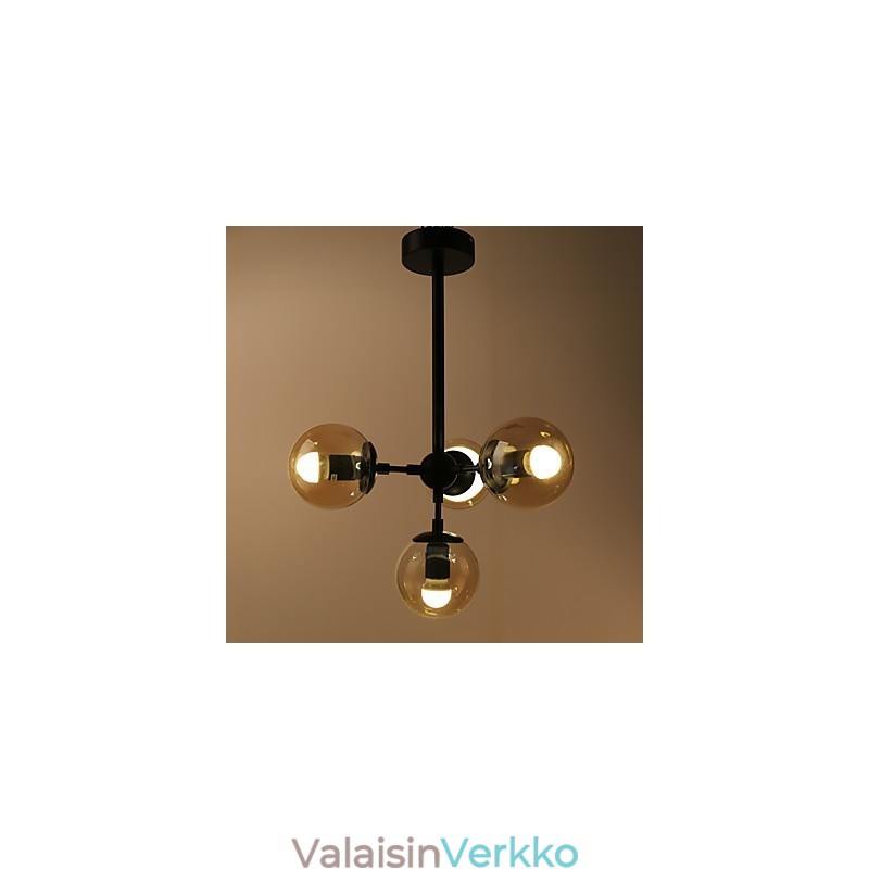 Neljä valoa postmoderni eurooppalaistyylinen Modo metallilasiriippuvalaisin eteinen Koristele teollinen kattokruunu lamppu