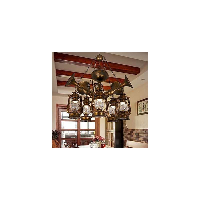 Rustic Lodge Vintage Retro Country Globe -maalausominaisuus minityylisuunnittelijoille Metallikruunu