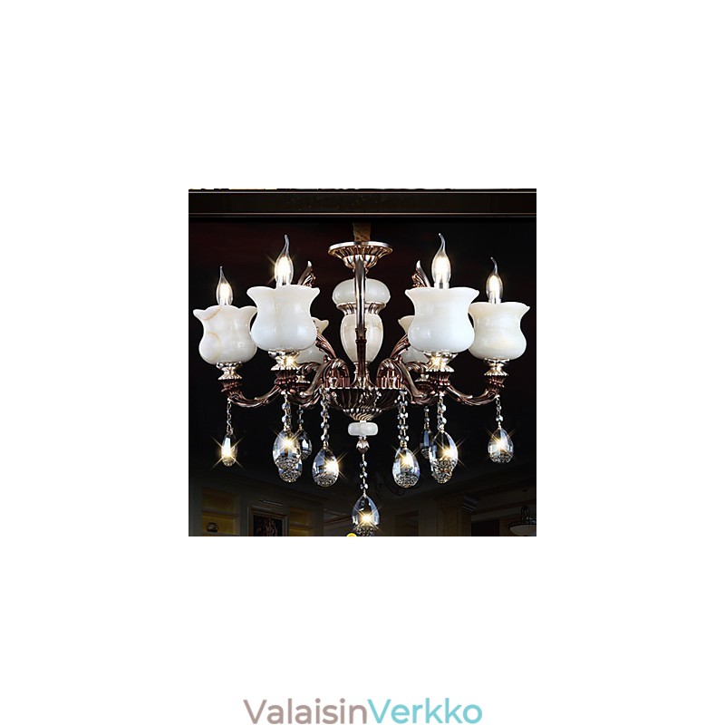 Jade Sinkkiseoksesta valmistettu riippuvalaisin 6 Light Kattokruunu