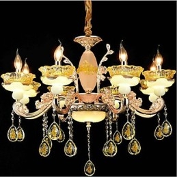 Perinteinen klassinen galvanoitu ominaisuus Crystal Mini Style Metal 8 lamps kattokruunulle