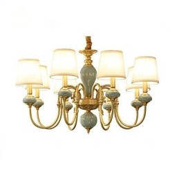 Kattokruunu Traditional Classic Country Brass -ominaisuus minityylisille metallisille 8 polttimoille
