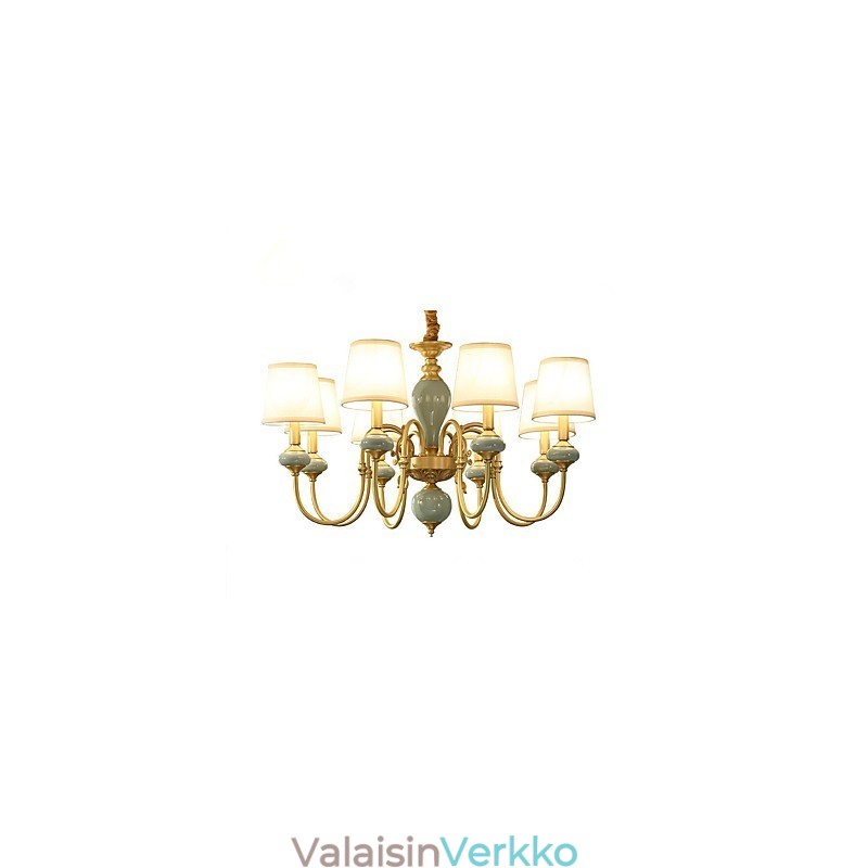 Kattokruunu Traditional Classic Country Brass -ominaisuus minityylisille metallisille 8 polttimoille