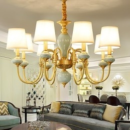 Kattokruunu Traditional Classic Country Brass -ominaisuus minityylisille metallisille 8 polttimoille