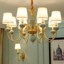 Kattokruunu Traditional Classic Country Brass -ominaisuus minityylisille metallisille 8 polttimoille