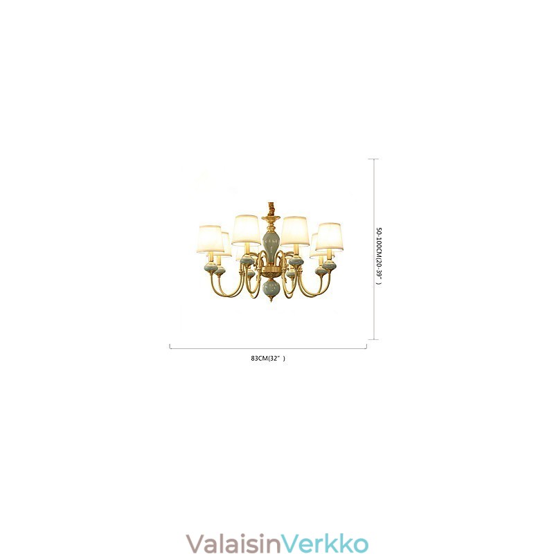 Kattokruunu Traditional Classic Country Brass -ominaisuus minityylisille metallisille 8 polttimoille