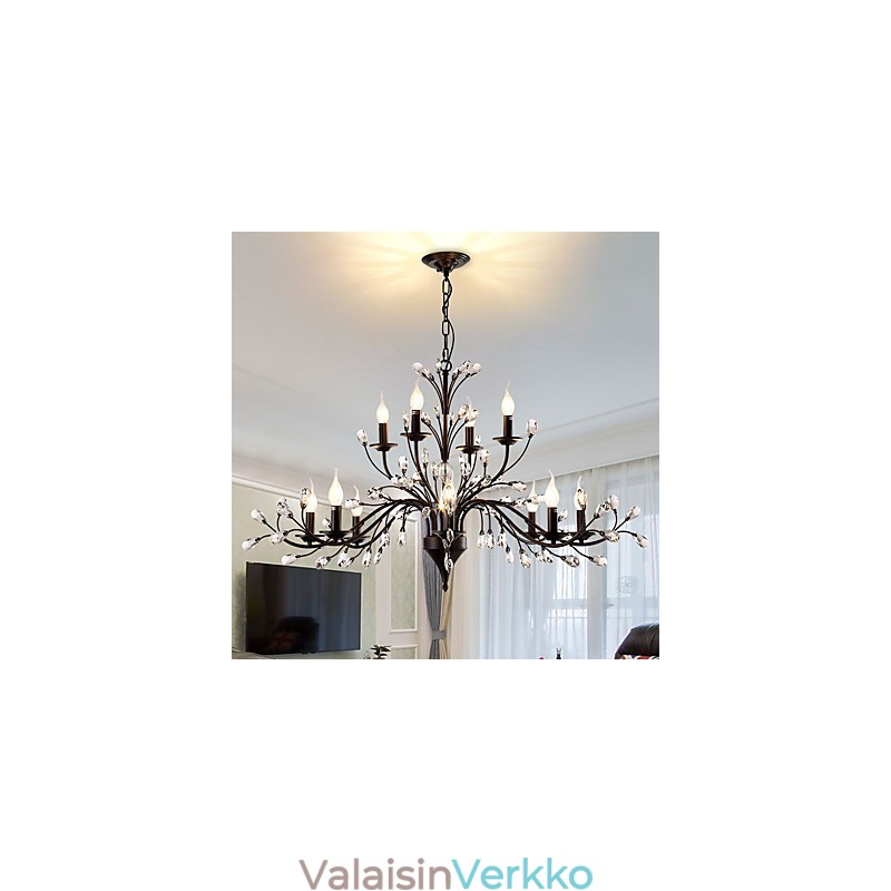 12 valoa kristallikruunu moderni nykyaikainen perinteinen klassinen vintage retro maalausominaisuus