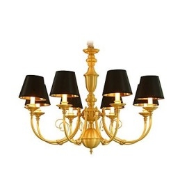 Kattokruunu Traditional Classic Country Brass -ominaisuus minityylisille metallisille 8 polttimoille