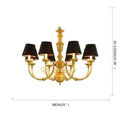 Kattokruunu Traditional Classic Country Brass -ominaisuus minityylisille metallisille 8 polttimoille