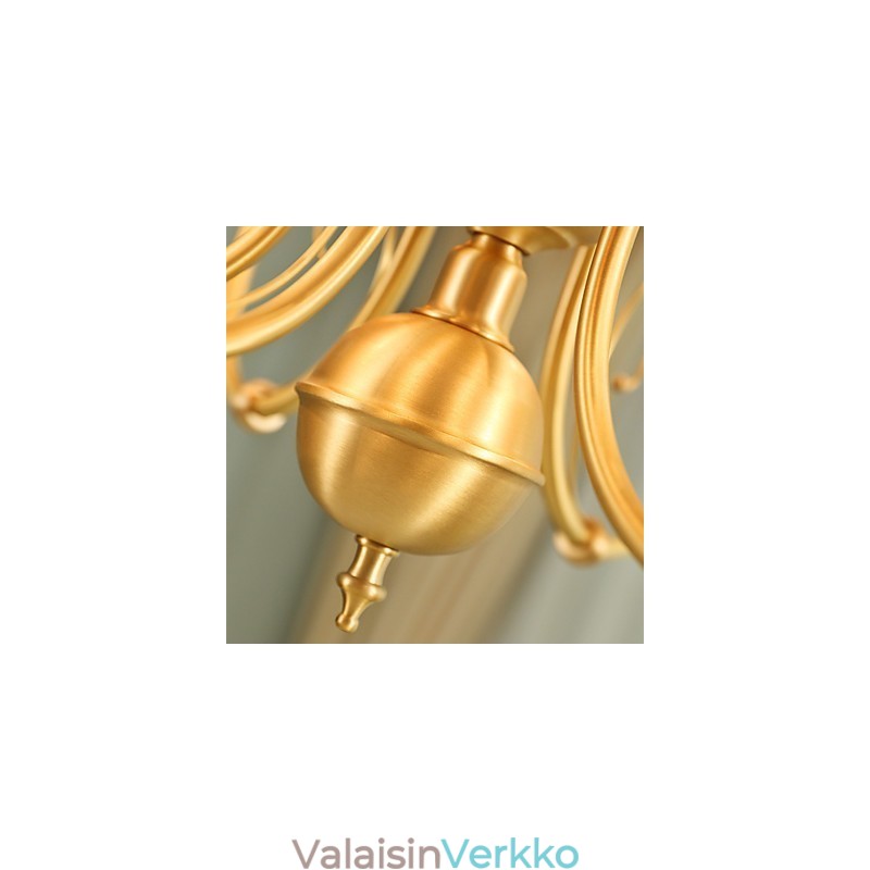 Kattokruunu Traditional Classic Country Brass -ominaisuus minityylisille metallisille 8 polttimoille