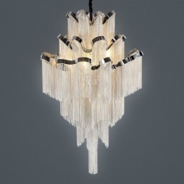 Alumiininen Stream Kattokruunu Designer Riipus valo Hopean Väri Kierreportaat Portaat