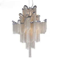 Alumiininen Stream Kattokruunu Designer Riipus valo Hopean Väri Kierreportaat Portaat